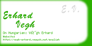 erhard vegh business card